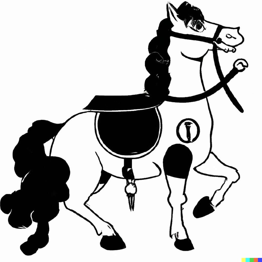 a horse, cartoon by Osamu Tezuka
